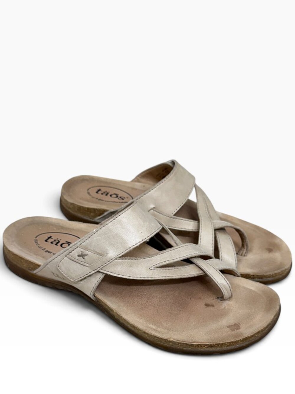 Taos Perfect leather Toe Loop Slip On Women's Sandals Size 8